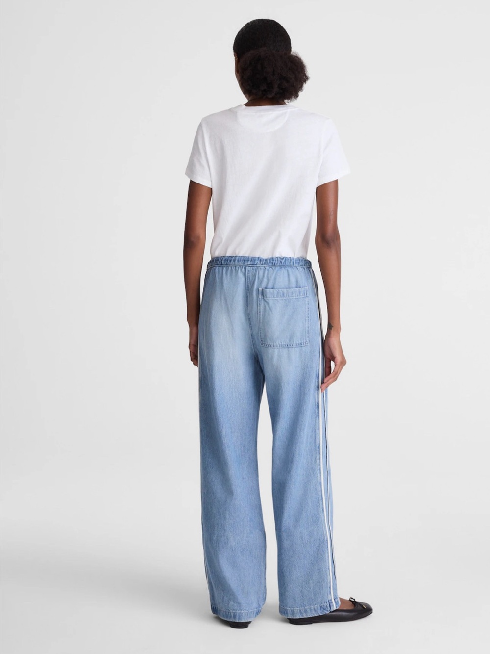 Madewell Pull-On Track Pants in Airy Denim Size XS NEW with Tag - Picture 4 of 7